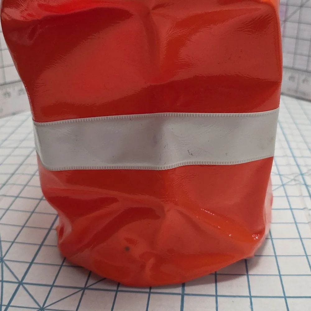 Orange and White Vinyl Duffle/Tote Bag Vintage 1980s, Preloved